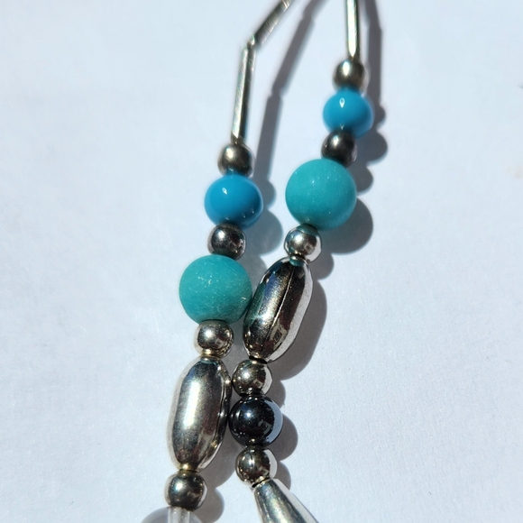 Silver and Turquoise Beaded Necklace - Picture 3 of 4